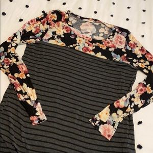 Floral/Striped Long Sleeve